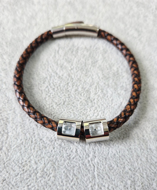 Genuine Brown Leather Bracelet - Made to order
