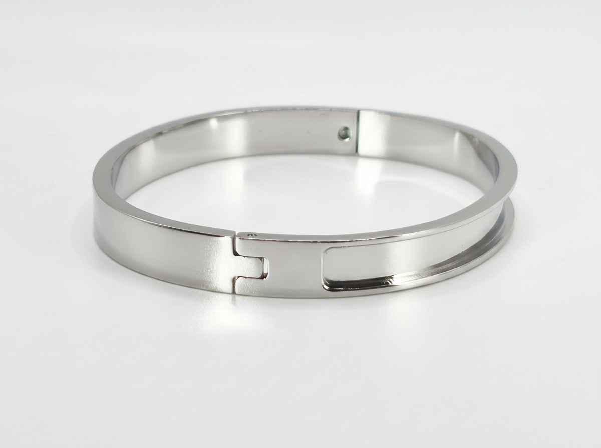 Half Channel High Polish Stainless Steel Bangle