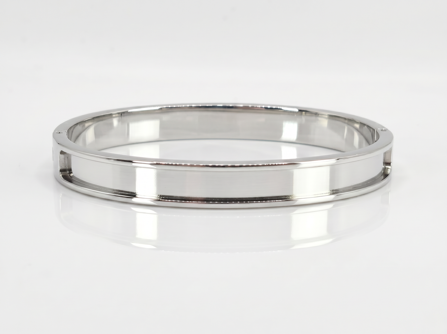 Half Channel High Polish Stainless Steel Bangle