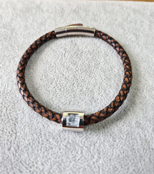 Genuine Brown Leather Bracelet - Made to order