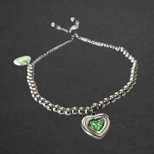 Beaded Heart Adjustable Bracelet