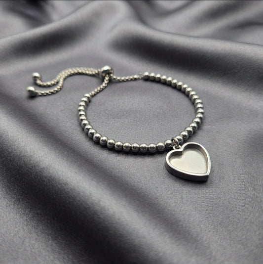 Beaded Heart Adjustable Bracelet